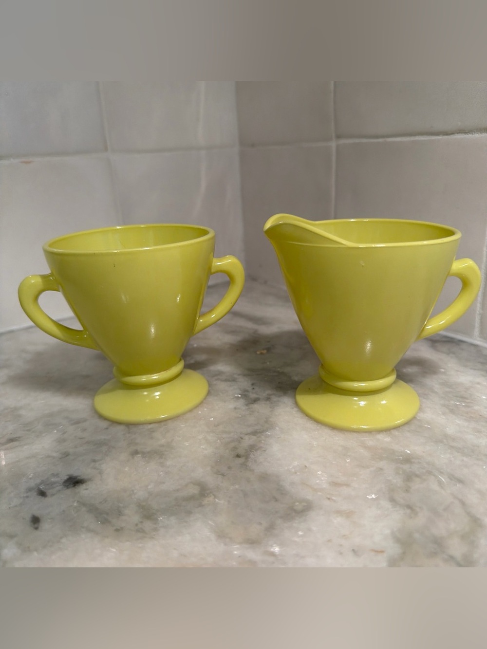 Vintage Hazel Atlas Creamer and Sugar Set